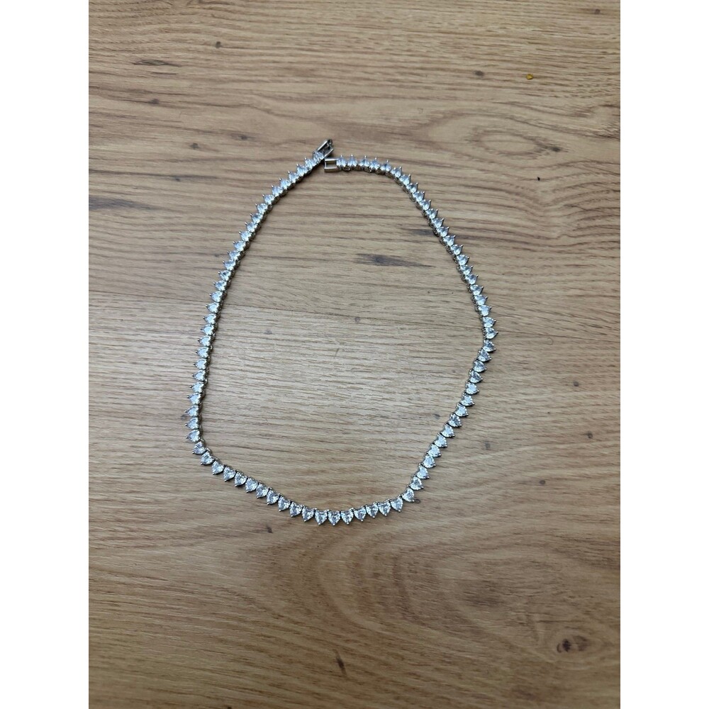 5A CZ Heart Shape Tennis Chain Necklace